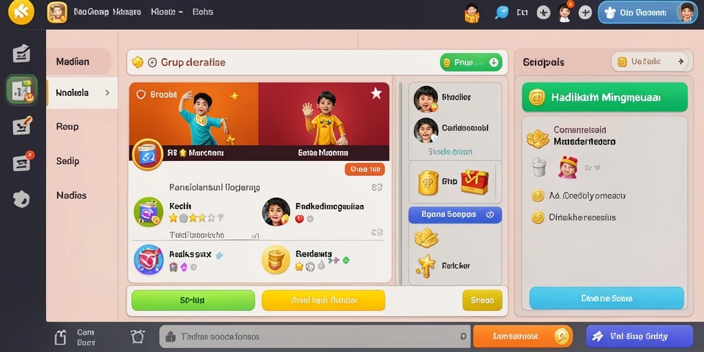 Tangkapan layar menggambarkan menu permainan dengan opsi karakter yang beragam.